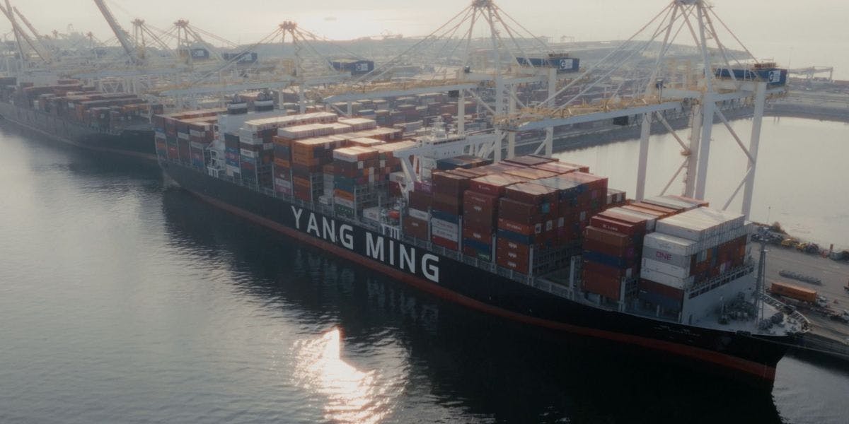 Yang Ming ship docked at Delta Port