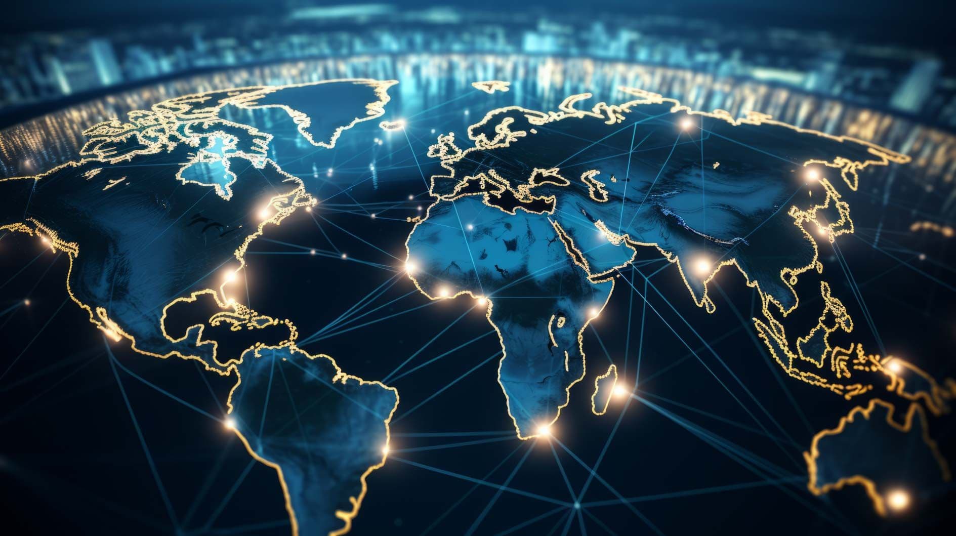 Globe with connection lines