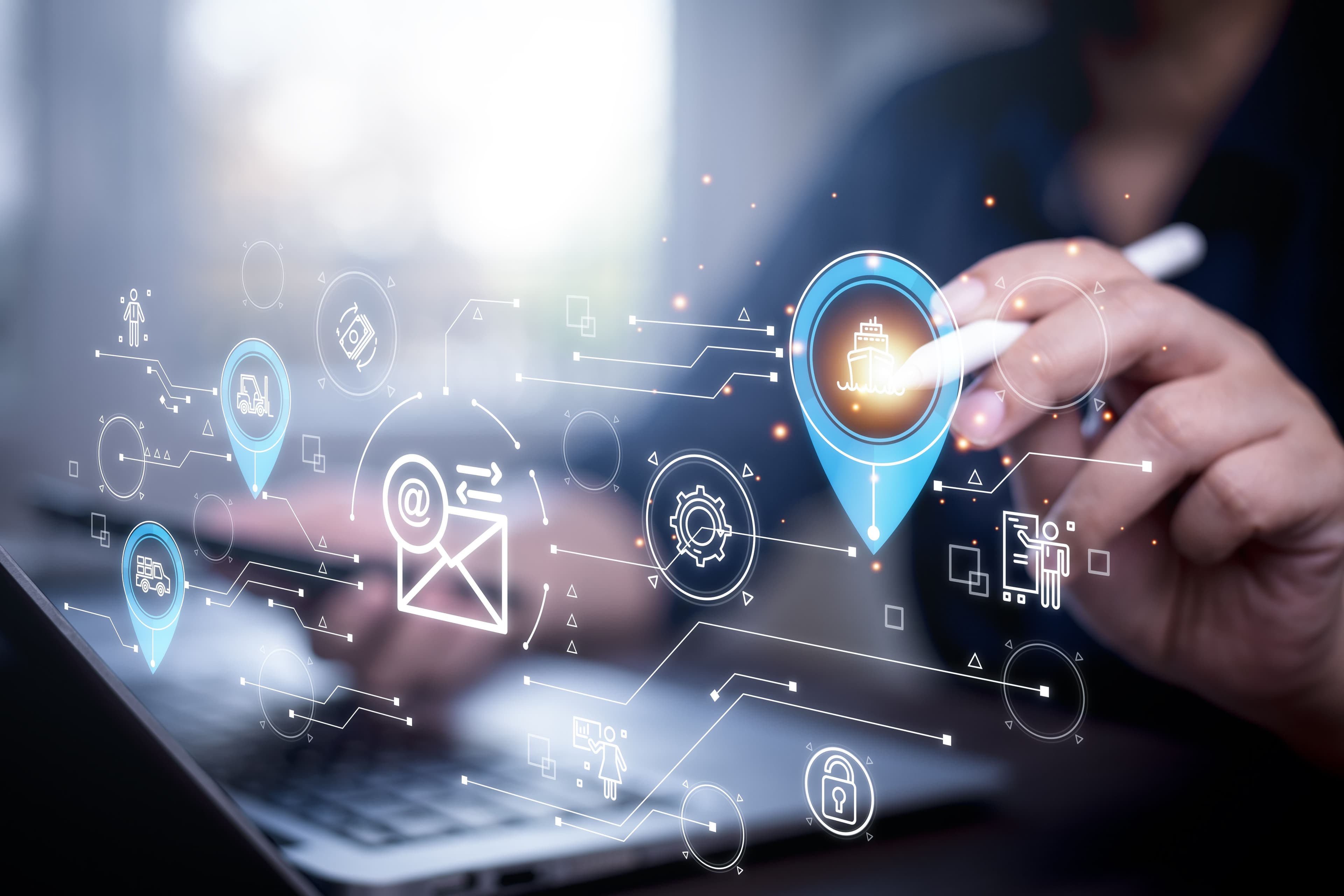 Globe with connection lines